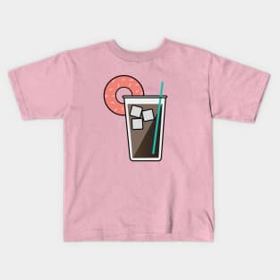 Iced Coffee with a Donut Kids T-Shirt